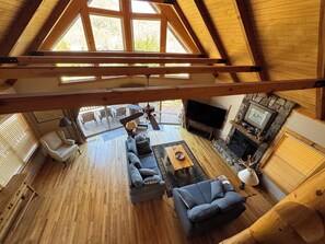 Living room from upstairs loft view 