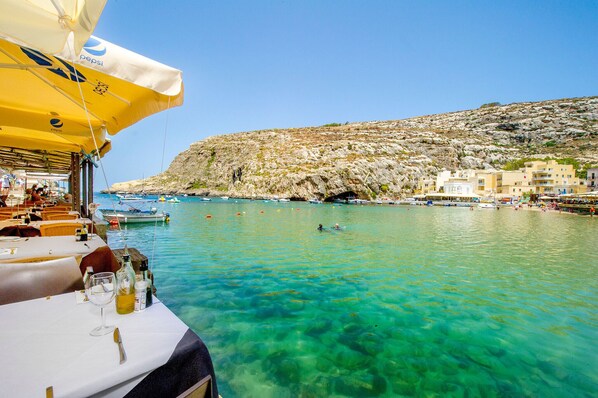 Just 40sec walk to beach round the corner... perfect for a swim anytime!