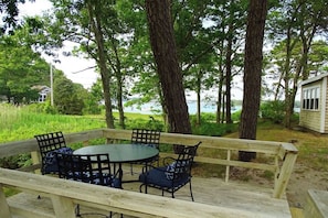 Dining area over looking marsh area adjacent to house