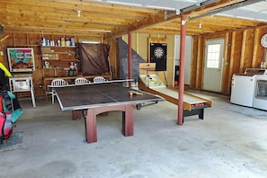 Garage game and laundry area