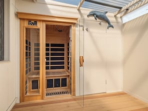 Enjoy the two person sauna. Step inside and let the warmth melt your worries away!