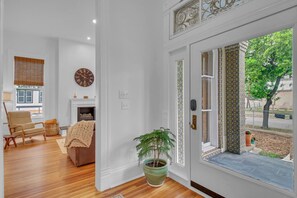 4 ft antique front door with smart lock