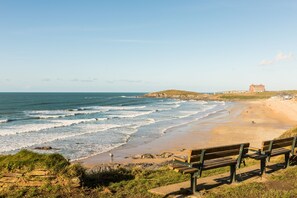 Just a two-minute walk away, Fistral Beach invites you to enjoy the surf or simply relax on the sand