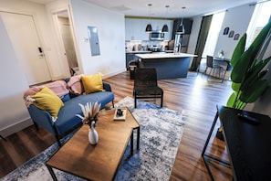 A space to connect, relax, and recharge. Whether you're lounging on the sofa with a good show or having late-night laughs with friends,