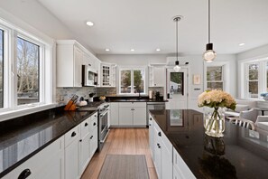 Cooking will be a breeze here! Whip up a delicious meal in our fully stocked kitchen