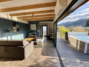 living room opening onto terrace