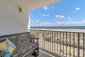 Enjoy sitting on your furnished Balcony and taking in the views, and the sounds and smells of the ocean, all while enjoying your morning coffee.