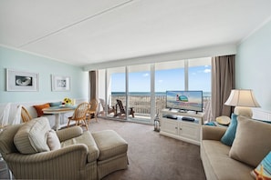 The Living Area provides a welcoming retreat complete with a Flat Screen TV, Free Wi-Fi and even a Sleeper Sofa!