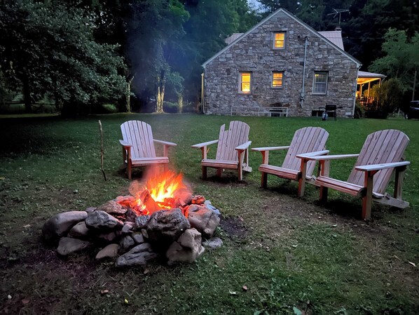 Relax by the fire and listen to the beautiful sounds of nature!