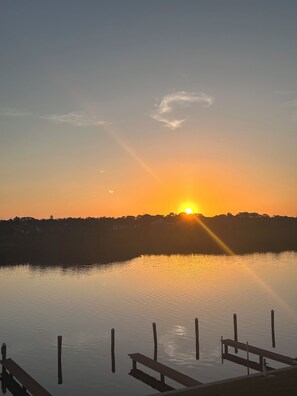 Beautiful sunrise views from the balcony over the Intracoastal Waters. 