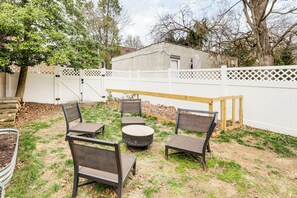 Private Backyard Area | 2-Story Townhome | Fire Pit