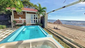 View from the side of the pool - Outdoor Shower - Beach Rancher - Casita 3 is in the background next to pool.   Casita 3 is for couples and is available on our other listing.   See our Description for Link to Casita 3 and our other rental options. 