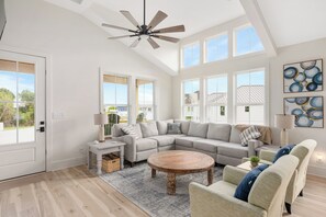Plenty of room for whole family to enjoy a movie or relax.