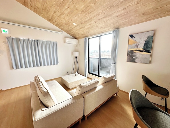 The living room is spacious.