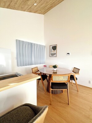 You can enjoy your meal at the table.