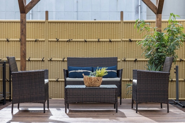 Enjoy a relaxing time on the rooftop terrace