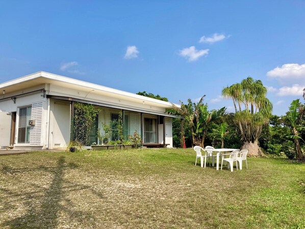 It is a house with a large garden.
