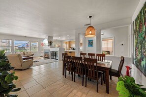 Nice open concept with dining room leading to the living room and kitchen
