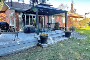 Meals just taste better outside, shaded from the sun
