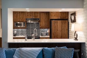 Each condo features fireplace, dining area, sofa bed, balcony and fully equipped kitchens