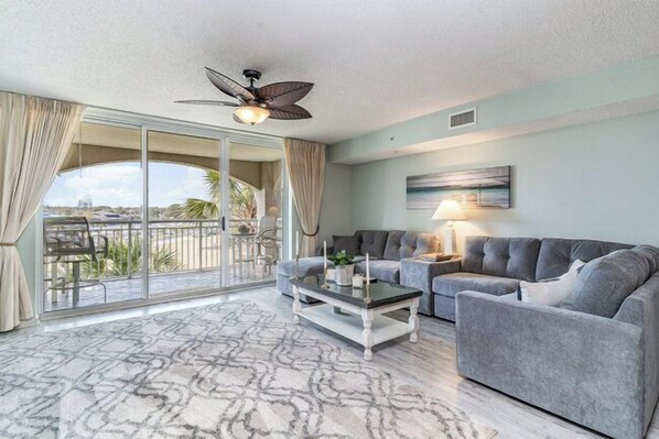 Living Room Area with Balcony