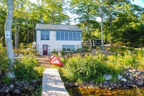 Looking back at the cottage from the dock