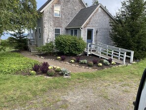 Entrance to the house and landscaping