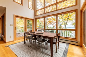 Cathedral ceilings throughout the house. Dining area seats 8 comfortably.