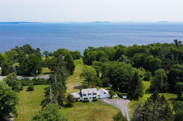 Aerial of the House and Ocean