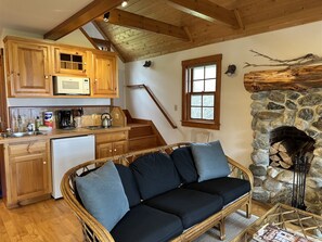 Living room and kitchen area