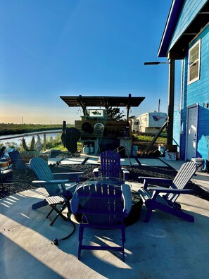 Fire pit and Outside Kitchen