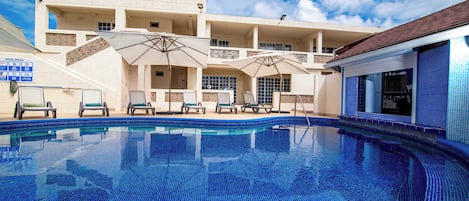 Take a refreshing dip in our shared pool.