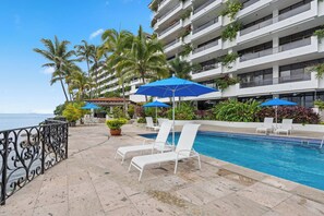 Refreshing shared pool with ocean views makes for the perfect day.