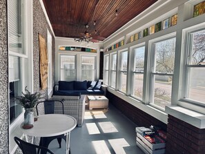 A favorite spot for a morning coffee and evening cocktail.
