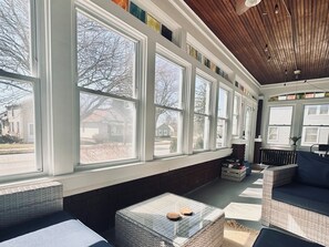 A favorite spot for a morning coffee and evening cocktail.