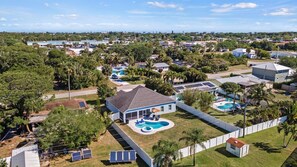 Fenced in yard provides privacy to enjoy the pool and spa.