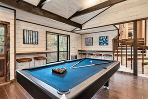 Pool Table with Bar Seating