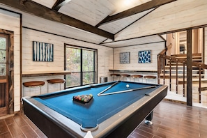 Pool Table with Bar Seating