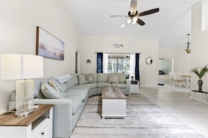 Bright, spacious living area awaits you