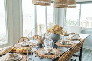 perfect 10-12 person table for hosting meals during your staty