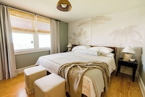 king bedroom with blackout shades for deep sleep