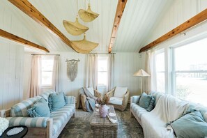 professionally designed home with restored handmade couches 