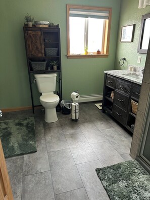 Upstairs bathroom with soaking tub