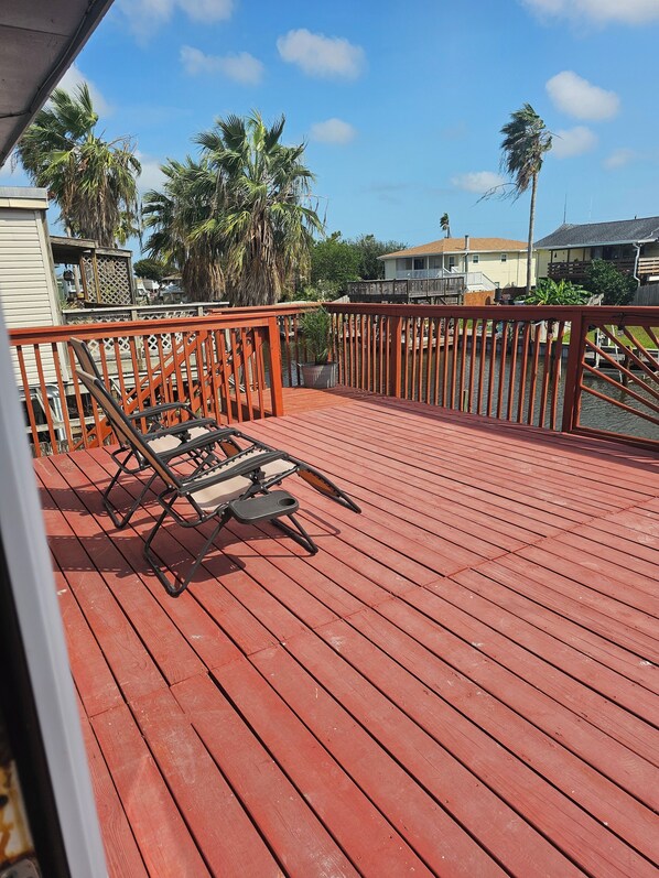 Gorgeous view from upper deck facing the channel.  
