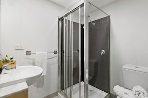 A warm & cozy bathroom.