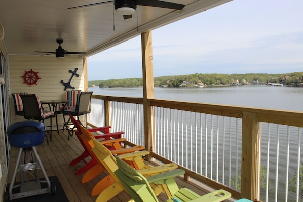 Deck overlooking a panoramic view of the channel