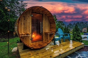 Melt the adventures of the day away in our new sauna.