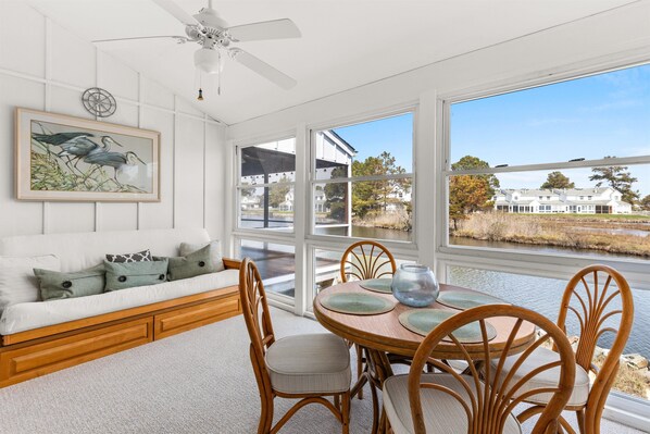 Stunning lake-front location with beautiful views from the sunroom