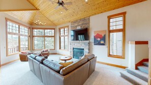 Living Room with Flatscreen, Gas Fireplace - Living Room with Flatscreen, Gas Fireplace
