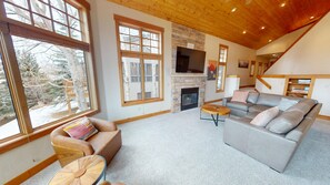 Living Room with Flatscreen, Gas Fireplace - Living Room with Flatscreen, Gas Fireplace